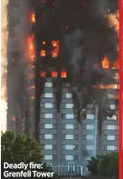  ??  ?? Deadly fire: Grenfell Tower