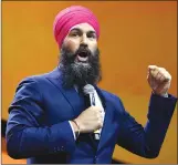  ?? Canadian Press photo ?? NDP Leader Jagmeet Singh speaks during the Federal NDP Convention in Ottawa on Saturday.