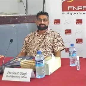  ?? Photo: Jone Salusalu ?? Fiji National Provident Fund (chief operating officer Pravinesh Singh during the FNPF annual member forum at Labasa Civic Centre on February 22, 2024.