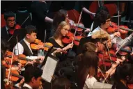  ?? COURTESY PHOTOGRAPH ?? Students perform as part of the San Joaquin County Honors Concert orchestra. This year’s Honors Concert will be held at 7 p.m. Saturday. It is free and the public is invited to attend.