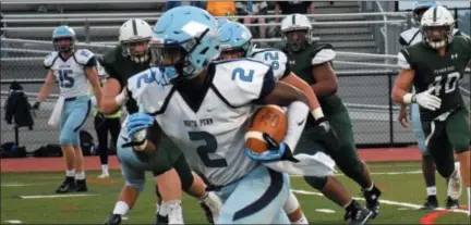  ?? DEBBY HIGH/FOR DIGITAL FIRST MEDIA ?? North Penn’s Jon Haynes takes off on Friday night against Pennridge.