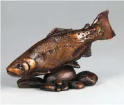  ??  ?? Paul Rhymer, Trout, bronze, 5 x 4”