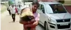  ??  ?? Ailing son Anshu on his father Sunil ’s shoulders Series of shocking tragedies > This incident