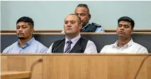  ?? LAWRENCE SMITH / STUFF ?? Prison guards Wiremu Paikea, Desmond Faafoi and Viju Devassy were acquitted earlier this year.