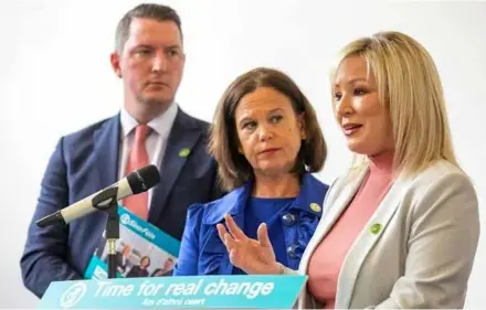  ?? AFP/VNA Photo ?? Pro-irish nationalis­t party Sinn Fein is poised to become the biggest party at Northern Ireland's devolved assembly in Belfast, making Michelle O'neill first minister.