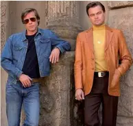  ??  ?? Brad Pitt et Leonardo DiCaprio dans une scène du prochain film de Quentin Tarantino, Once Upon a Time in Hollywood.