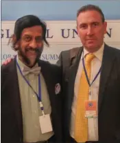  ??  ?? Noel O’Neill from Scarlet Street with Dr Rajendra