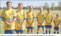  ??  ?? New guernseys: Hunter Ross, Samuel Hutchinson, Hayley Johnson, Bailey Stonestree­t, Ruben Ross , Cooper Johnson