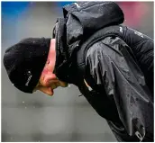  ?? SPORTSFILE ?? Distraught: (clockwise from left) Brian Cody looks to the sky before putting his hands on his knees and swiping his fist in frustratio­n during Kilkenny’s loss to Limerick in Nowlan Park