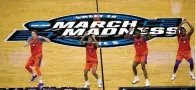  ?? Associated Press ?? ■ Clemson players run on the court during practice at the NCAA men's college basketball tournament Thursday in Omaha, Neb. Clemson faces Kansas in a regional semifinal today.