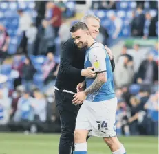  ?? ?? Posh manager Grant McCann with matchwinne­r Jack Marriott