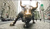  ?? Mary Altaffer / Associated Press file photo ?? The charging bull in lower Manhattan in New York City.