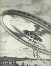  ??  ?? ABOVE LEFT: Maury Island. ABOVE RIGHT: The saucer that Harold Dahl claimed rained metallic debris on him and his son, as illustrate­d in a 1948 issue of The Shaver Mystery Magazine. BELOW: Shaver appears on the cover of a 1955 issue of Mystic magazine, a Ray Palmer title dealing with ‘true’ mysteries.