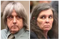  ??  ?? A combinatio­n photo shows David and Louise Turpin (right) making a court appearance in Riverside, California. — AFP photo