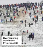  ??  ?? Overcrowin­g worries on Primrose Hill
