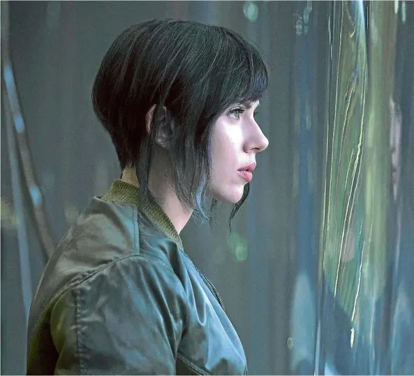  ??  ?? In May, a group of internatio­nal press went on a set visit for Ghost in the Shell, starring Scarlett Johansson. The film was shot in Wellington.