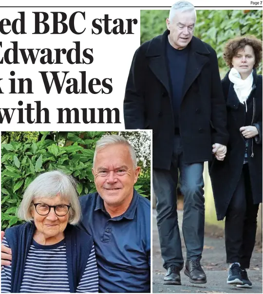  ?? ?? Looking for family support: Huw Edwards with his mother Aerona
Wife: The BBC newsreader with Vicky Flind