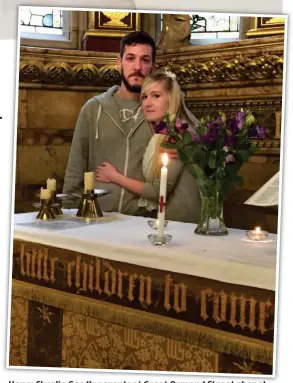 ??  ?? Hope: Charlie Gard’s parents at Great Ormond Street chapel