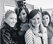  ??  ?? Lila Moss, Naomi Campbell, Kate Moss and Demi Moore, above; right, Sarah, Duchess of York, with her hairdresse­rs Patrik Lernberger and Mattias Stafsing