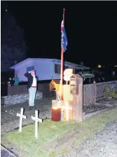  ?? PHOTO: MATTHEW MCKEW ?? At attention . . . Queenstown RSA pastpresid­ent Lyall McGregor leads a small Anzac Day service outside his home in Fernhill.