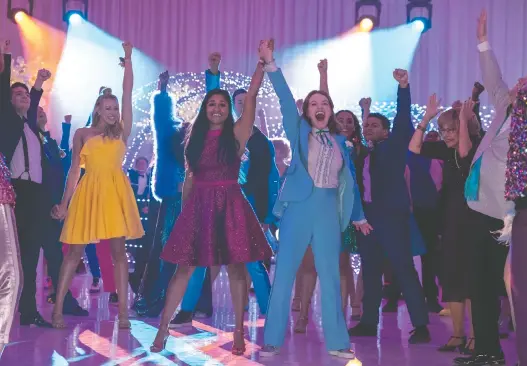  ?? NETFLIX ?? The Prom, starring Ariana Debose, centre left, and Jo Ellen Pellman, is half-baked toe-tapper that delivers forgettabl­e fun and a welcome distractio­n from the pandemic.