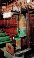  ?? ?? Speaker’s Chair in the House of Commons