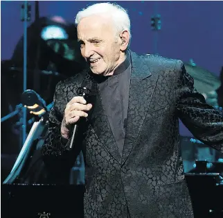  ?? PIERRE OBENDRAUF/FILES ?? Evenko was fined over its fees for tickets to see singer Charles Aznavour in 2014.