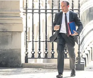  ?? Picture: Getty. ?? Dominic Raab accused businesses of using Brexit as a cover.