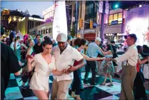  ?? ?? A crowd parties at Playhouse Square during 2019’s Tri-C JazzFest.