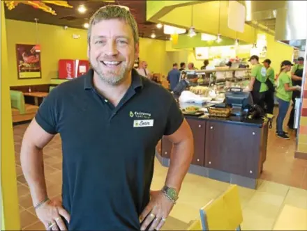  ?? PETE BANNAN – DIGITAL FIRST MEDIA ?? Franchisee Sean Gray at the new Exton location of the fast-casual Mexican-inspired California Tortilla restaurant.