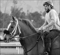  ?? EMILY SHIELDS ?? Trainer Richard Mandella is eager for the Kentucky Oaks after watching Paradise Woods in her latest workout at Santa Anita.