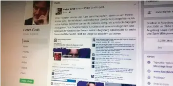  ?? Foto: Jörg Heinzle ?? Im sozialen Netzwerk Facebook hat sich Peter Grab jetzt öffentlich gegen Gerüchte zur Wehr gesetzt.