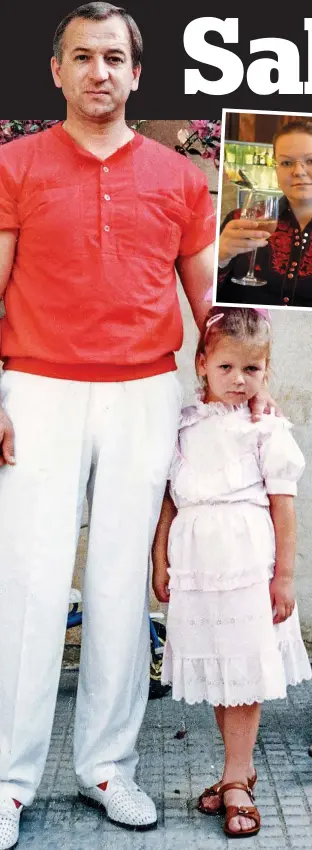  ??  ?? Family man: Sergei Skripal with daughter Yulia in the late Eighties and, above, the pair before Novichok attack