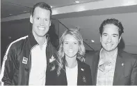  ??  ?? Mark Tewksbury, Leanne Nicole and Perry Dellelce.