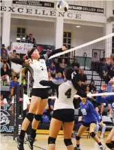  ?? GABRIELA CAMPOS/NEW MEXICAN FILE PHOTO ?? Capital’s Ishara Sorenson rises for a strike against St. Michael’s in August at Edward A. Ortiz Memorial Gymnasium. The Lady Jaguars broke a 9-year drought and earned the 10th seed in the 5A State Tournament.