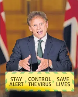  ?? Picture: PA. ?? Scenes such as this, of Transport Secretary Grant Shapps during a coronaviru­s briefing being broadcast from Downing Street, will no longer be delivered on a daily basis – “as I understand it”, at least.