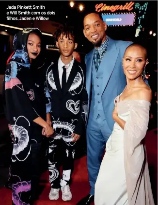  ?? ?? Jada Pinkett Smith e Will Smith com os dois filhos, Jaden e Willow