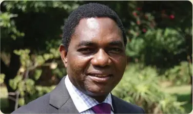  ??  ?? United Party for National Developmen­t – UPND Opposition Leader – Hakainde Hichilema