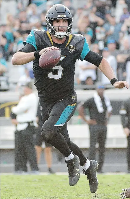  ?? AP FILES ?? Quarterbac­k Blake Bortles might not be the long-term answer for the division-leading Jacksonvil­le Jaguars. In fact, nearly half of the teams in the NFL could have a different QB next season.