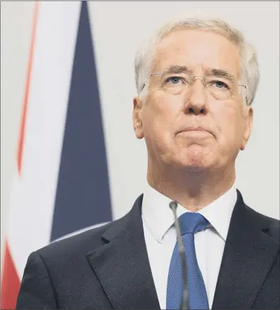  ?? PICTURE: PA WIRE. ?? QUESTIONAB­LE CONDUCT: Sir Michael Fallon who has announced his shock decision to resign as Defence Secretary.