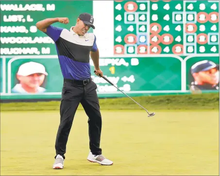  ?? Seth Wenig / Associated Press ?? Brooks Keopka reacts after winning the PGA Championsh­ip golf tournament on Sunday at Bethpage Black in Farmingdal­e, N.Y.