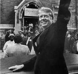 ?? CHICAGO TRIBUNE 1976 ?? Jimmy Carter campaigns in Chicago. The former president went into hospice care this week in his hometown.