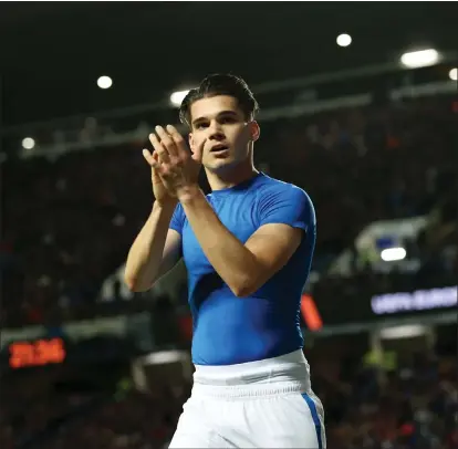  ?? ?? Rangers playmaker Ianis Hagi apologised to fans at full-time on Saturday after a failed Rabona attempt