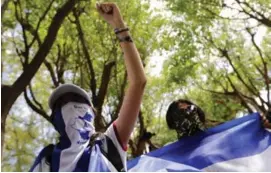  ?? AFP ?? Estudiante­s de la Universida­d Centroamer­icana (UCA) protestaro­n contra el presidente Daniel Ortega, el 1.° de marzo del 2019.