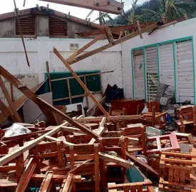  ?? PHOTO COURTESY OF THE PHILIPPINE NATIONAL RED CROSS ?? DESTRUCTIO­N When Typhoon “Nona” stormed through Ticao Island in Masbate province last week, this classroom in Barangay MacArthur, Monreal town on the island was only one of many other buildings that were destroyed.