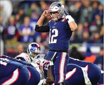  ?? BILLIE WEISS – GETTY IMAGES ?? Tom Brady looks to lead the Patriots to their third 9-0start in franchise history when they take on the Ravens tonight.
