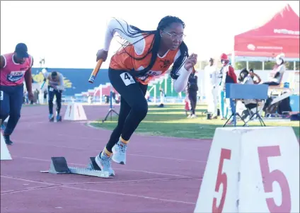  ?? ?? Speedster… Informatio­n deputy minister, Emma Theofelus running for the Kasi Vibe team.