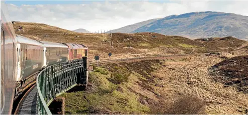  ??  ?? The Caledonian Sleeper crossing Rannoch Viaduct.