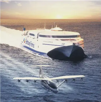  ?? ?? A concept image of the new ‘flying ferries’ that could be sailing from Portsmouth by 2028