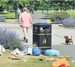  ??  ?? Disgracefu­l Residents on the North Inch were met with this scene of dumped rubbish in May